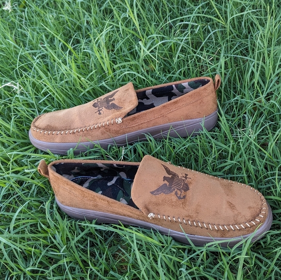 Bradford Exchange US NAVY Mens Moccasins Faux Suede Slippers Size 12 main image 4